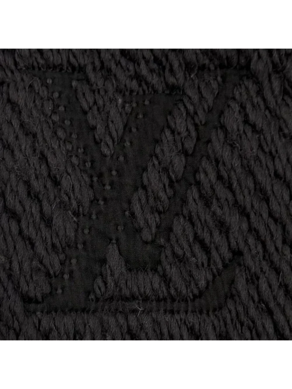 Louis Vuitton Echarpe Logo Mania Monogram Wool Silk Scarf with Fringe Dark Gray